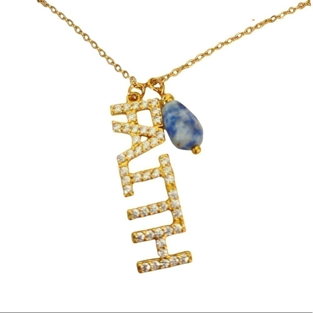 NORDSTROM Panacea Faith Crystal Gold Necklace New In Box - Picture 3 of 3